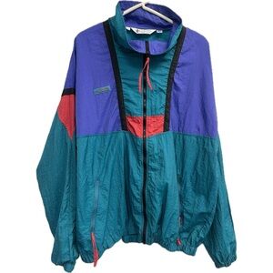 VTG Columbia Men’s Sportwear Windbreaker Jacket Full Zip Radial Sleeve Size L